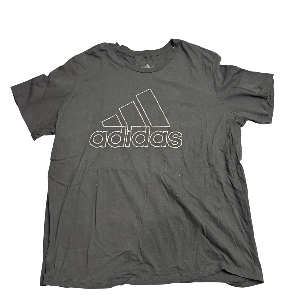 Adidas Amplifier Tee T-Shirt Mens 2XL‎ Black Short Sleeve Logo Athletic